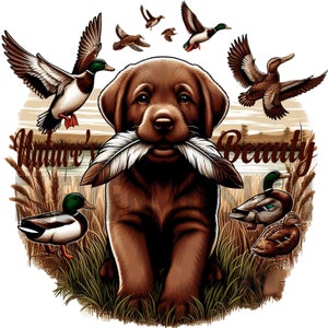 pato selvagem na boca de cachorro, cão de caça, sublimação, camiseta, design | arquivos png de fundo transparente para impressão | clipart de cachorro caçador |
