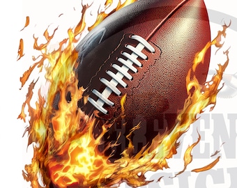 Football On Fire PNG: Sublimationsdesign (Digitaler Download)