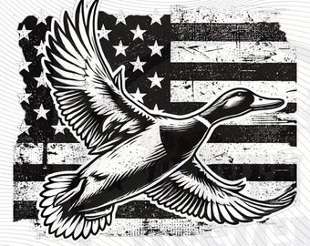 Amerikanische Entenjagd Sublimationsdesign: USA Flagge Clipart (PNG)