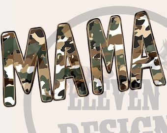 Camo Mama PNG: Camouflage Floral Design (Digital Download)