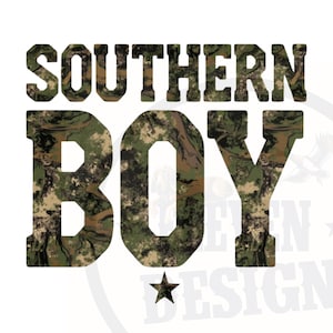 Southern boy sublimation design | Camouflage southern boy print files | transparent background | hunting shirt design | southern boy clipart