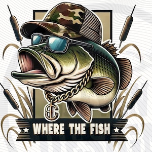 Diseño de sublimación de peces / Diseño de sublimación de pesca de lubina / Archivos de impresión de pesca / Diseño de camiseta de pescador de lubina / Archivos de impresión dtf dtg /
