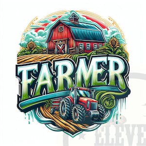 Tracteur agricole PNG : conception de chemise de la vie de ferme (téléchargement numérique)