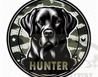 Black Labrador Hunter Camo Design: Sublimation Print (Digital Download)