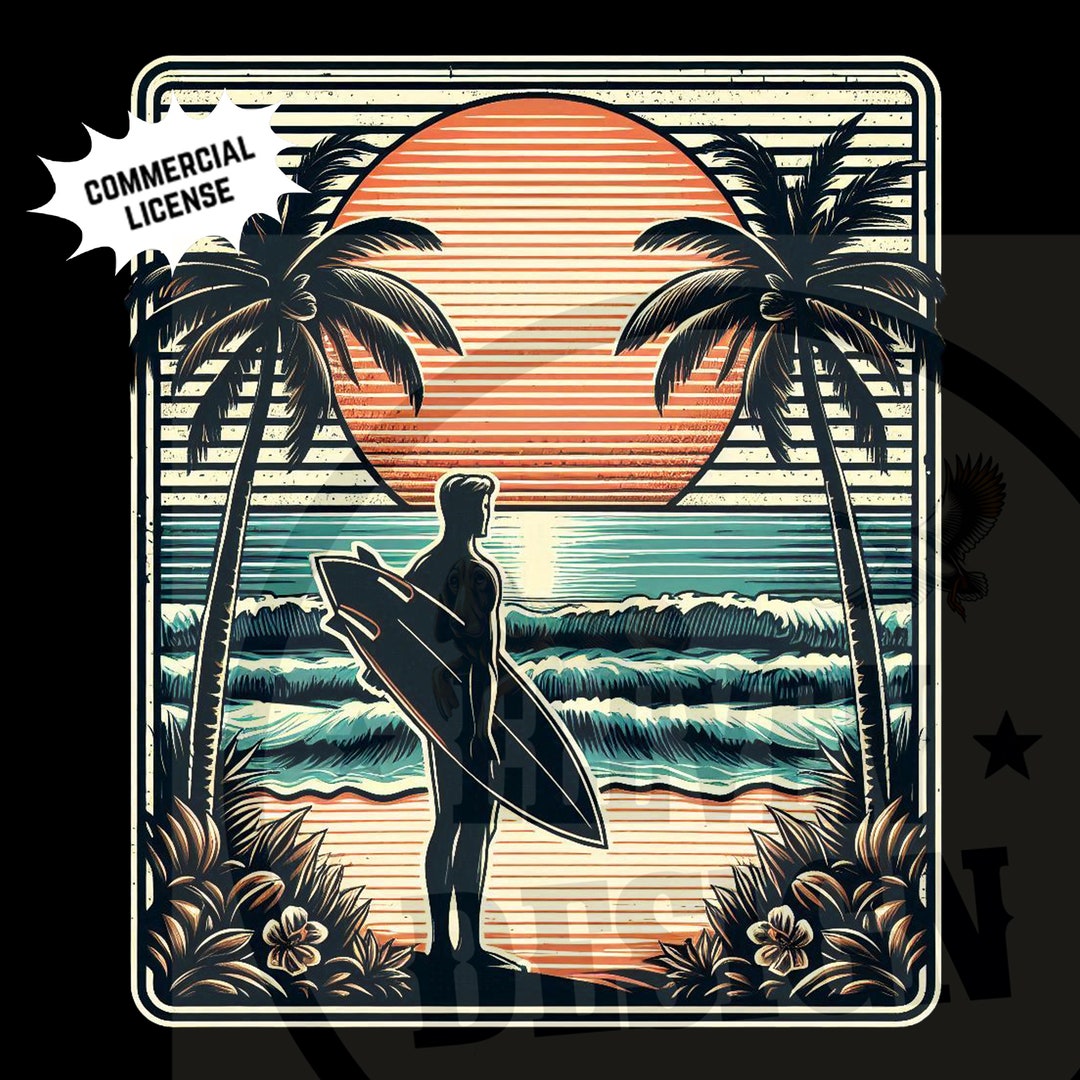 Surfing Design Surfboard Sublimation Design Surfboarding T-shirt Design ...