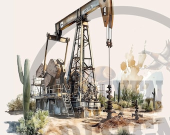 Oil Rig PNG: Oilfield Life Sublimation Design (Digital Download)