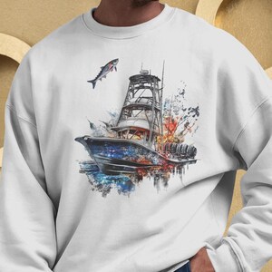 Diseño de barco pesquero: archivo de impresión DTF DTG (PNG) imagen 2