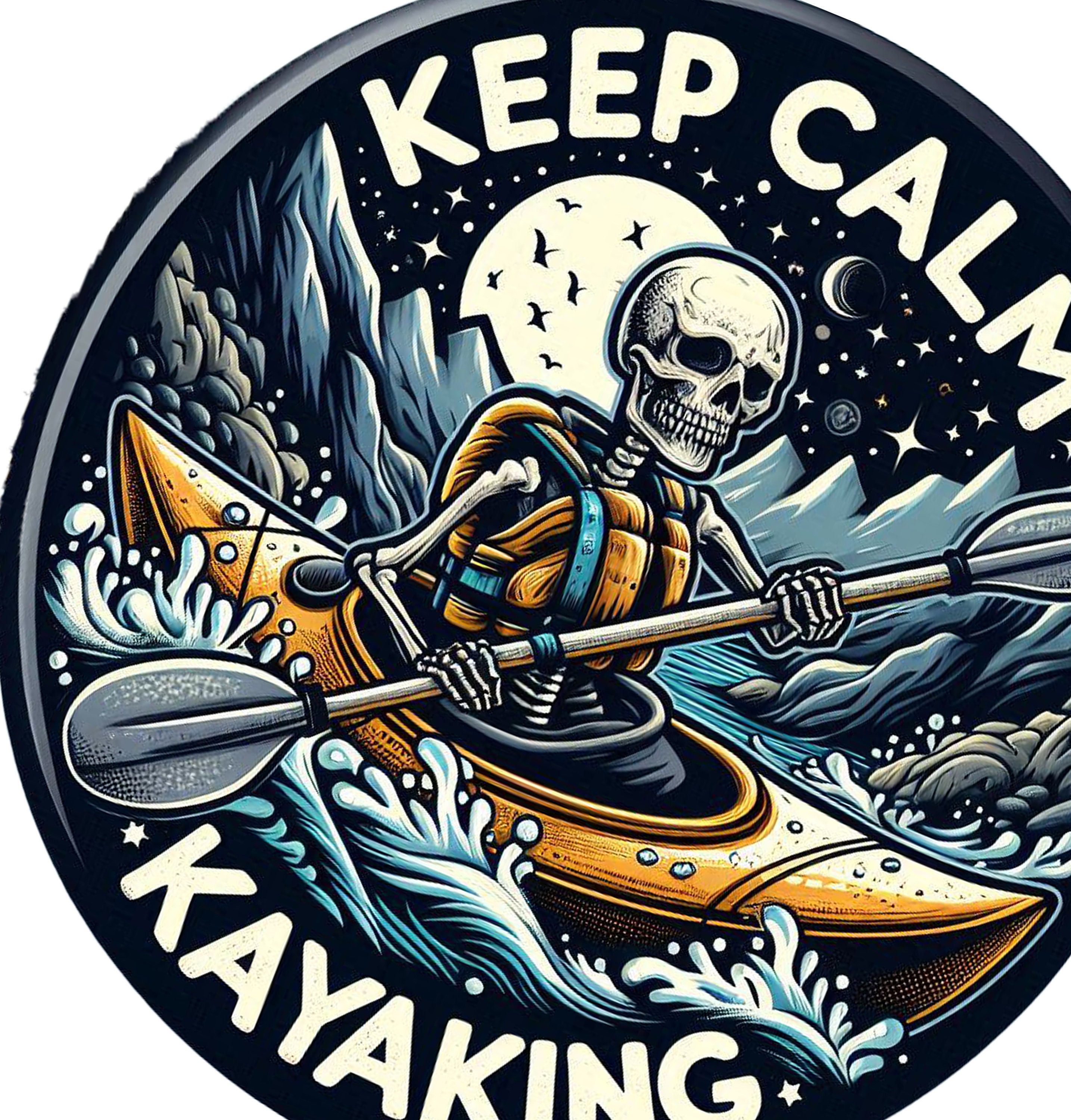 Skeleton Rafting Skeleton Kayaking Clipart: Keep Calm River Rafting Design (PNG) - Etsy