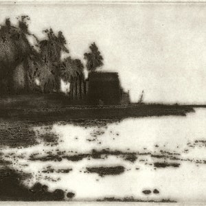 View of Kona limited edition etching of Big Island Hawaii 2018
