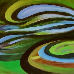 Fantasía abstracta 8 pintura abstracta original no objetiva acrílico sobre lienzo
