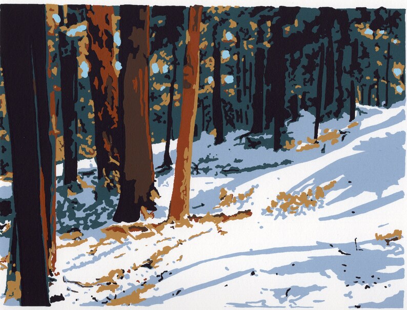 WINTER 2000 Serigraph in 7 colors of Cook Forest, PA image 1