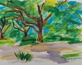 Savannah Square original watercolor 2024 New!