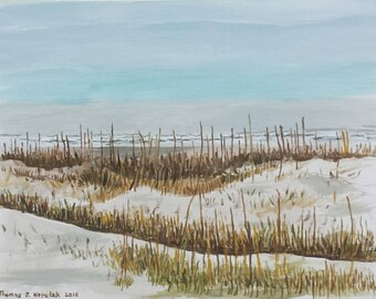 Great Dunes Beach original acrylic plein air painting