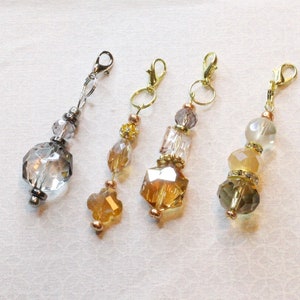 Pingente de contas de vidro facetadas feito à mão: zíper ou acessório para celular