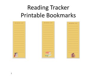 Signets imprimables Reading Tracker