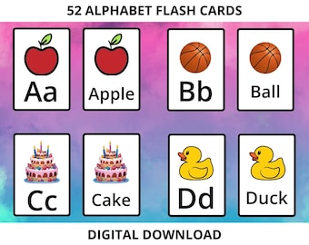 ABC Flashcards | Alphabet Flashcards | Homeschool Printable | A-Z Cards | Digital Download