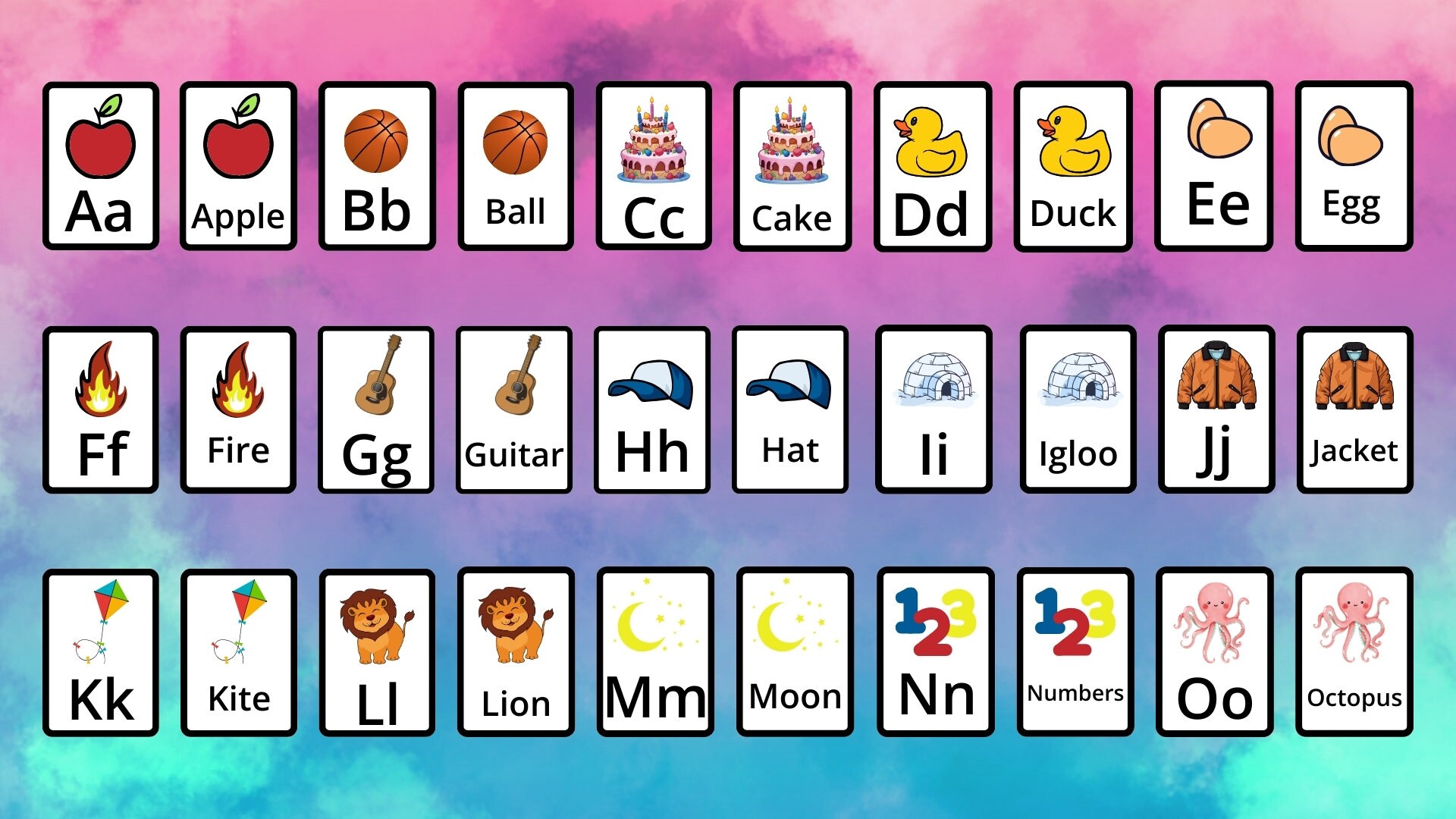 ABC Flashcards | Alphabet Flashcards | Homeschool Printable | A-Z Cards ...