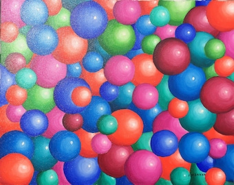 Balls, original painting, wall Art, home decor, interior design