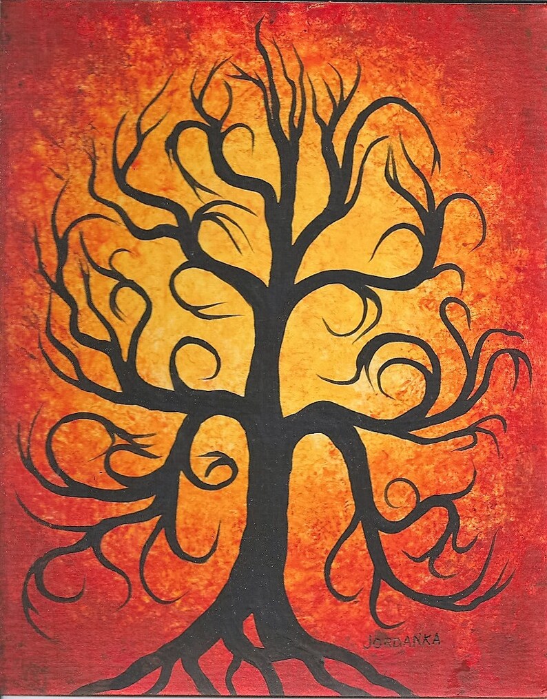 Tree painting tree of life Abstract art tree art Original Etsy