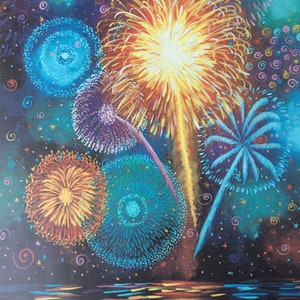 Wall art, print, 8.5x11, Fireworks, home decor, fine art, wall decor image 1