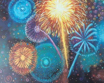 Wall art, print, 8.5"x11", Fireworks,  home decor,  fine art, wall decor