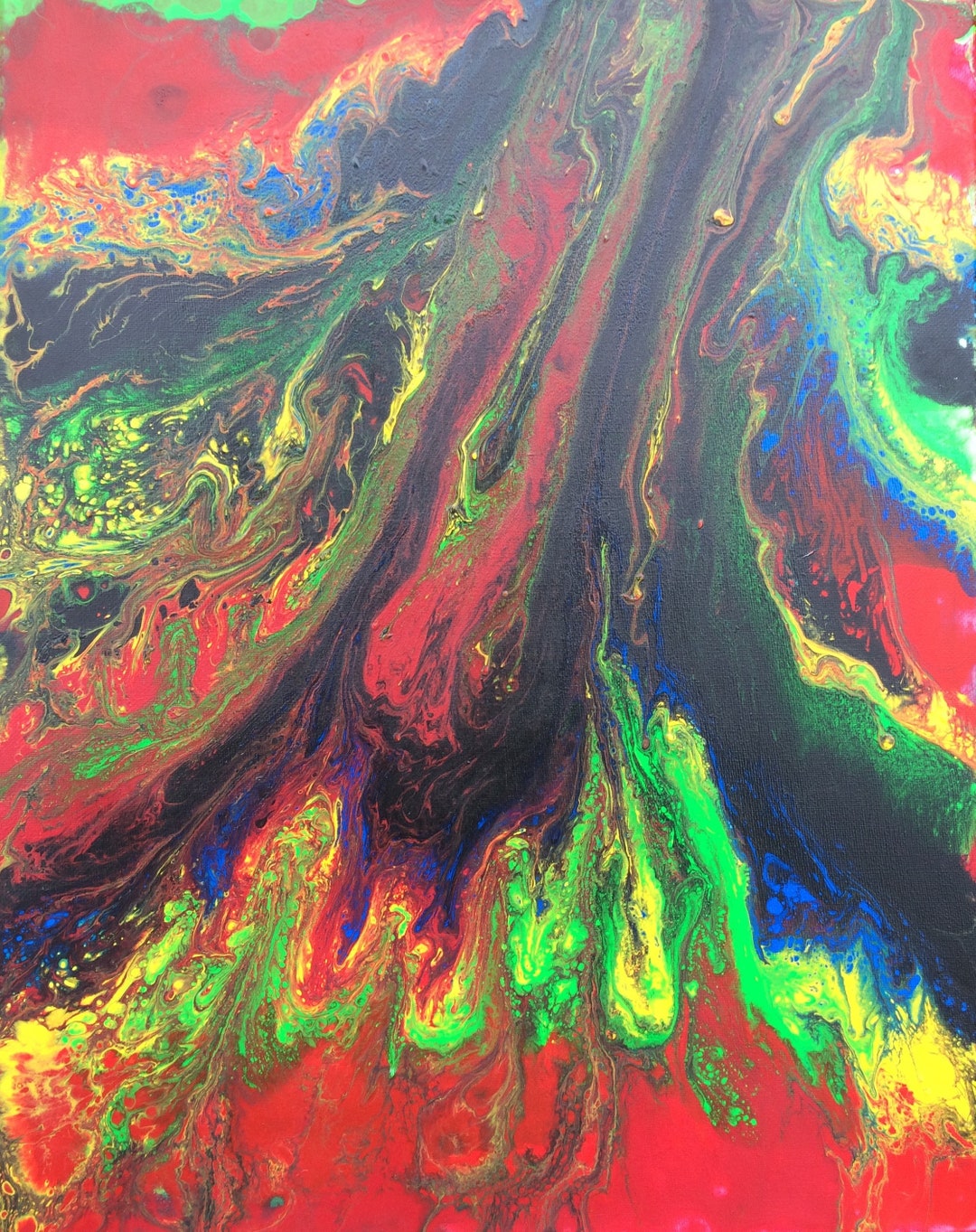 Acrylic Painting, 16x20pour Painting, Art, Original Art, Wall Art Etsy UK