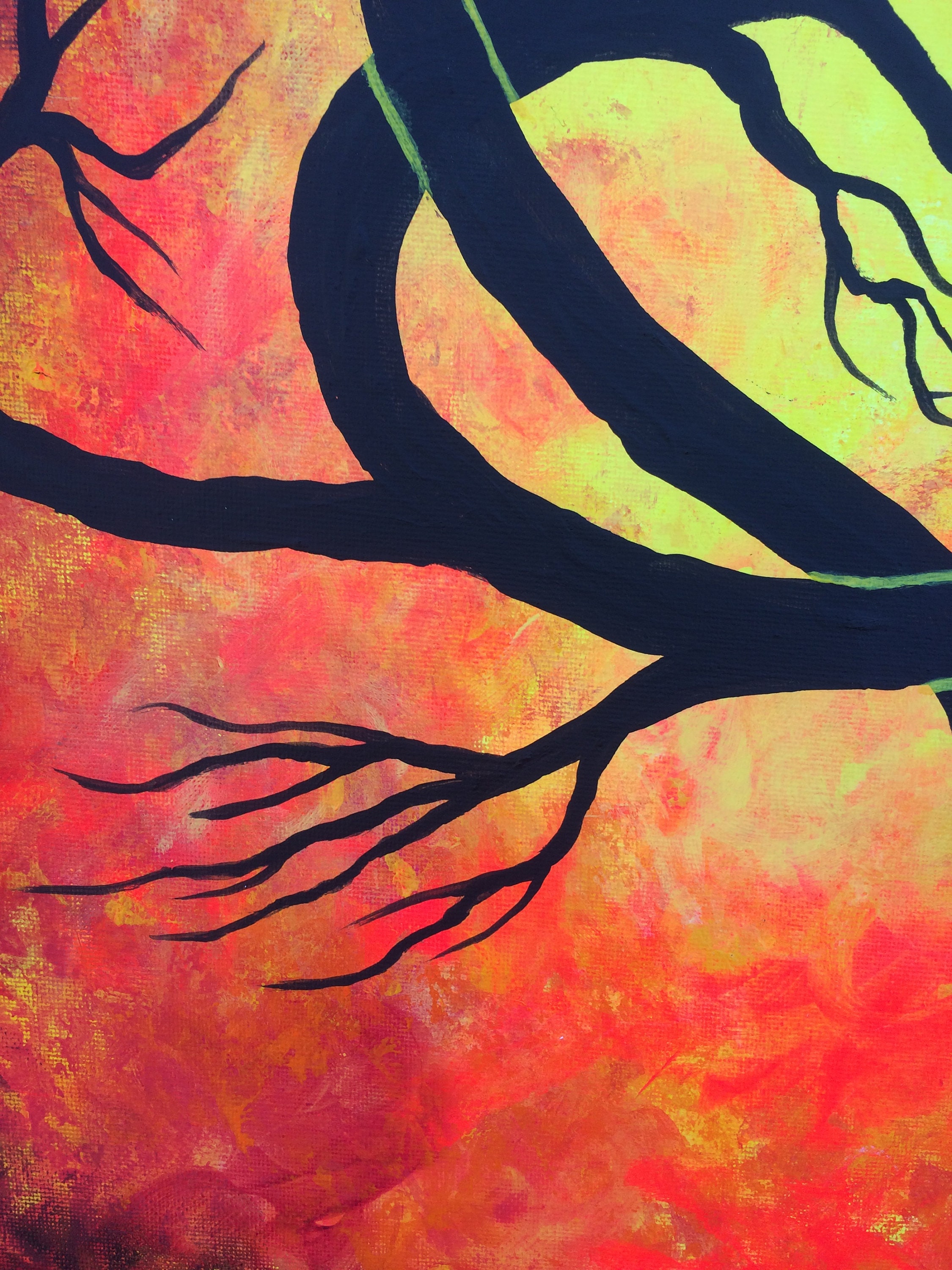 Tree of Life, 18x24, Fire, Original Painting, Wall Decor, Tree Painting
