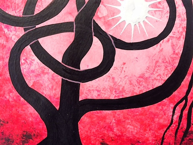 Wall Arttree Art Red Twisted Willow Tree Sun Original - Etsy