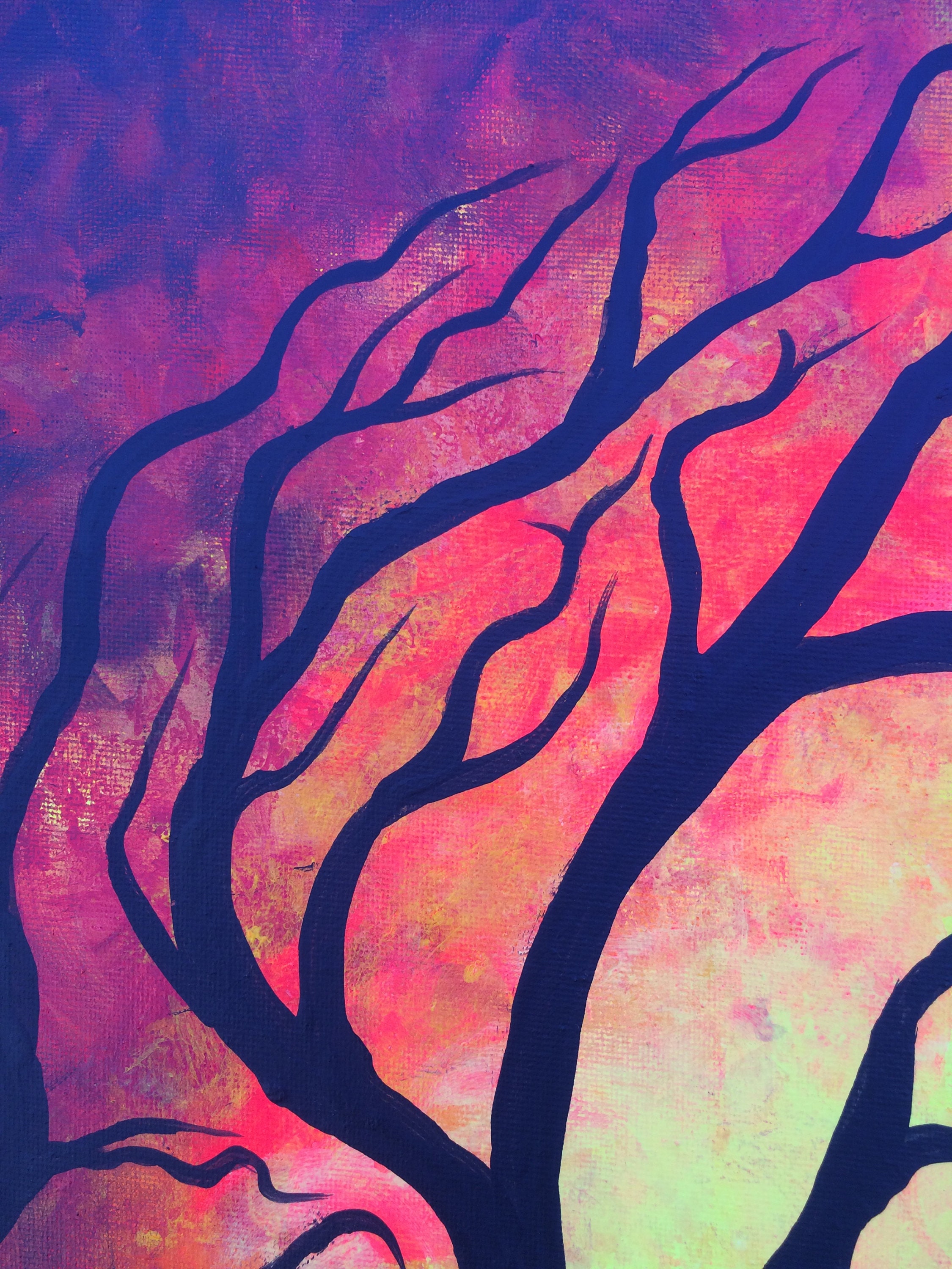 Tree of Life, 18x24, Fire, Original Painting, Wall Decor, Tree Painting