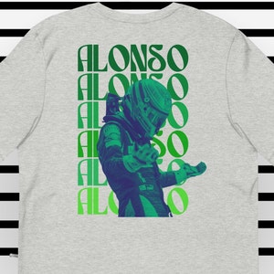 Fernando Alonso T-Shirt, Motorsport Fan Gift, 14 Aston Martin Formula One Unisex F1 Racing Inspired Aesthetic Racing