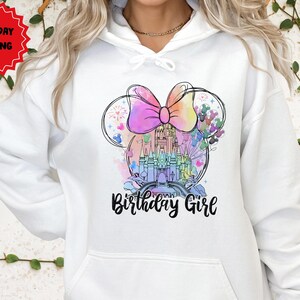 Minnie Castle Birthday Girl Shirt, Disney Birthday Shirt, Girl&#39;s Disney Birthday Shirt, Disney Castle Birthday Shirt, Disneyland Birthday
