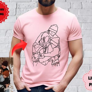 Custom Family Portrait Sweatshirt Outline Photo T-shirt Line Art Crewneck Custom Portrait from Photo Custom Line Art Tee Outline Photo Shirt
