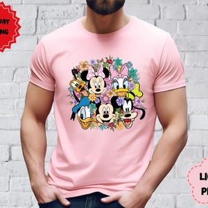 Mickey and Friends Shirt, Disney Trip 2025 Shirt, Disney Vacation Sweatshirt, Disneyworld Floral Shirt, WDW Disneyland Family Matching Shirt