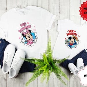 Disneyland Her Mickey His Minnie Shirt, Mickey And Minnie Valentine Couples Matching Shirt, His And Hers Gift, Disneyland Valentines Shirt