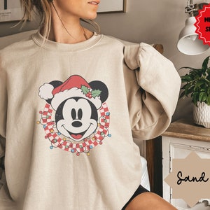 Chemise rétro Mickey, chemise de Noël Disney, chemise de Noël Mickey, chemise fête de Noël Disney, chemises de Noël Disney assorties