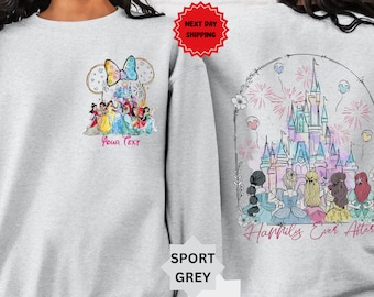 Sudadera con capucha Princesa Happily Ever After, camiseta de princesa de Disneyland con acuarela, regalo para mejores amigas del castillo de Disneyland, sudadera con capucha para viaje de chicas a WDW