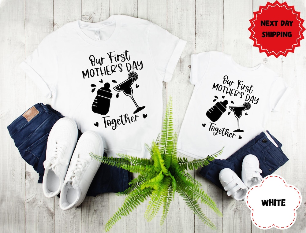 Snorider Design Our First Mother'S Day Shirt, Mothers Day Matching Shirt, Mother'S Day Mommy And Baby Outfit, Mother'S Day Giftour First Mother'S Day Shirt