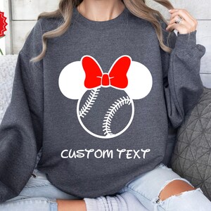 Minnie Mouse Shirt, Minnie Baseball Shirt, Disney Baseball Shirt, Disney Gifts For Baseball Lover. Minnie Head Shirt, Baseball Sister Shirt