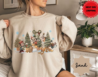 Sudadera Minnie Mickey Feliz Navidad, Sudadera navideña de Disney, Sudadera navideña Mickey y Minnie Plaid, Sudor familiar navideño