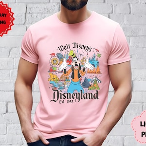 Retro Walt Disney&#39;s Disneyland All Characters Shirt, Disneyland Shirt, Personalized Disney Tee, Disney Family Trip Shirt, Mickey and Friends