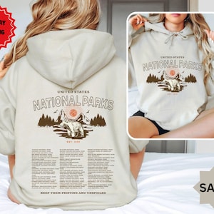 National Parks Crewneck Park Ranger Aesthetic Mountain shirt Retro Environmental Camping Clothes Forest core Granola Girl Indie teeer shirts