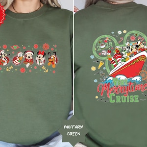 2-sided Mickey & friends Very Merrytime Cruises 2025 Christmas Shirt, Mickey&#39;s Very Merry Xmas Party Tee, Disney Wish Fantasy Magic Wonder