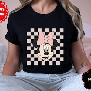 Retro Minnie Shirt, Minnie Mouse Shirt, Checkered Disney shirt, Disney Girl Trip Shirt,  Disney