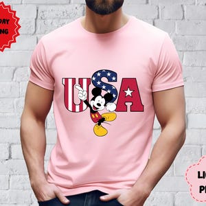 Mickey American 4th of July Shirts, Mickey and Minnie USA Shirt, 4th of July Stars and Stripes Disney Tee, 4th Of July Patriotic Shirt