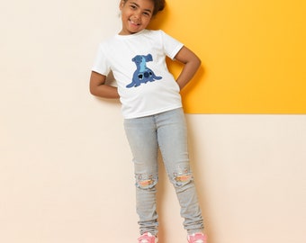 Kids crew neck t-shirt with Stitch