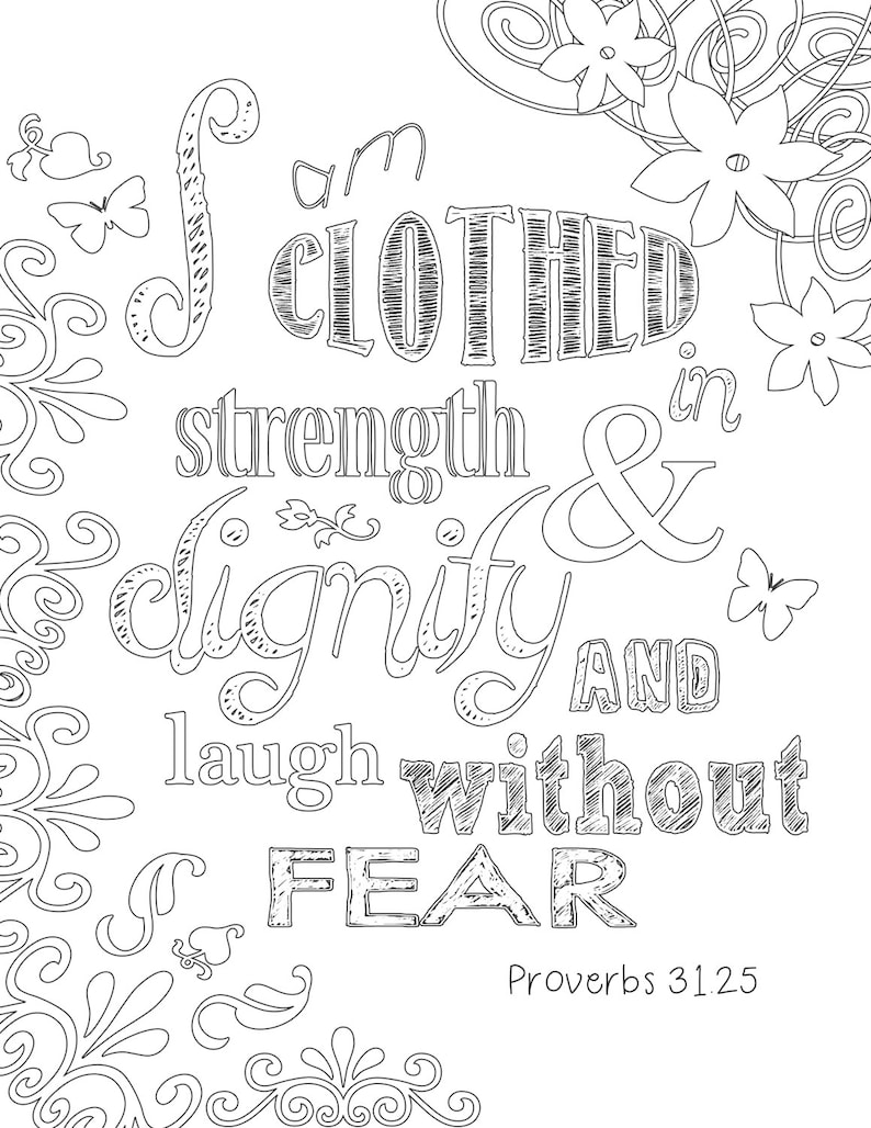 Proverbs 31 Coloring Page Etsy