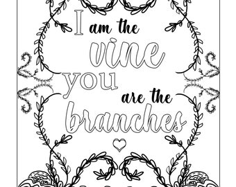 John 15:5 I am the vine You are the branches Coloring Page