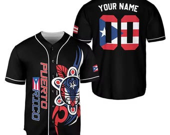 Jersey de béisbol de Puerto Rico: Diseño personalizado Boricua Taino