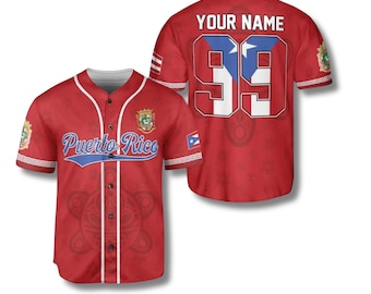 Camiseta de béisbol personalizada de Puerto Rico, orgullo boricua personalizado