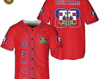Personalized Haiti Baseball Jersey: Haitian Pride, Men's Gift